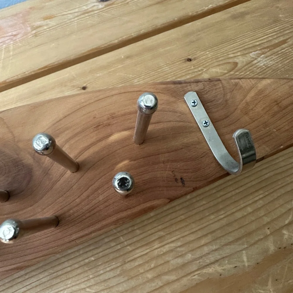 Brookstone Natural Wood Double Sided Tie and Belt Organizer